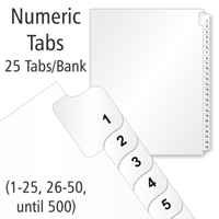 Collated Numeric Tabs, 1-500